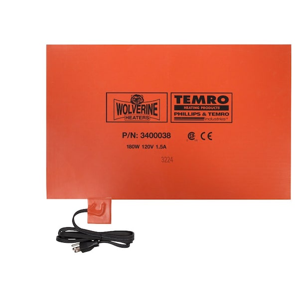 Silicone Pad, Battery - 180W, 120V, 1.5A - 13in. 33 Cm X 20-1/2in. 52 Cm Csa/Ce